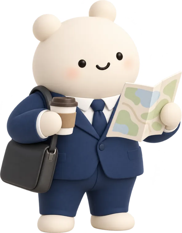 Leo reads a map over his coffee