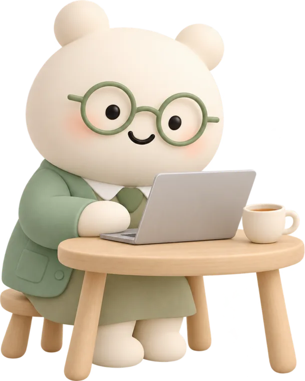 Nana glances at her laptop
