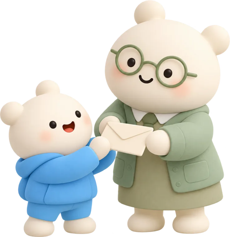 Nana hands Pip an envelope
