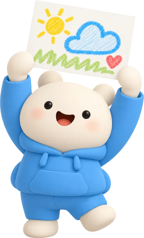 Pip holds up his drawing
